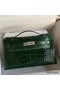 Hermes Kelly Pochette Handmade Bag In Vert Fonce Shiny Alligator Leather Replica