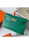 Hermes Kelly Pochette Handmade Bag In Vert Vertigo Swift Calfskin Replica