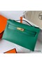 Hermes Kelly Pochette Handmade Bag In Vert Vertigo Swift Calfskin Replica