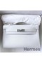 Hermes Kelly Pochette Handmade Bag In White Swift Calfskin Replica