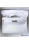 Hermes Kelly Pochette Handmade Bag In White Swift Calfskin Replica