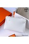 Hermes Kelly Pochette Handmade Bag In White Swift Calfskin Replica