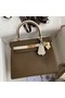 Hermes Kelly Retourne 25 Bicolor Bag in Taupe and Craie Clemence Calfskin Replica