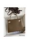 Hermes Kelly Retourne 25 Bicolor Bag in Taupe and Craie Clemence Calfskin Replica