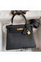 Hermes Kelly Retourne 25 Handmade Bag In Black Clemence Leather Replica