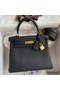 Hermes Kelly Retourne 25 Handmade Bag In Black Clemence Leather Replica