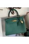 Hermes Kelly Retourne 25 Handmade Bag In Blue Paon Clemence Leather Replica