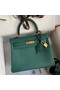 Hermes Kelly Retourne 25 Handmade Bag In Blue Paon Clemence Leather Replica