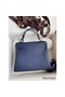 Hermes Kelly Retourne 25 Handmade Bag In Blue Saphir Clemence Leather Replica