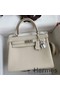 Hermes Kelly Retourne 25 Handmade Bag In Craie Clemence Leather Replica