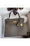 Hermes Kelly Retourne 25 Handmade Bag In Etain Clemence Leather Replica