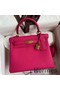 Hermes Kelly Retourne 25 Handmade Bag In Framboise Clemence Leather Replica