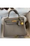 Hermes Kelly Retourne 25 Handmade Bag In Gris Meyer Clemence Leather Replica