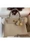 Hermes Kelly Retourne 25 Handmade Bag In Gris Tourterelle Clemence Leather Replica