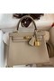 Hermes Kelly Retourne 25 Handmade Bag In Gris Tourterelle Clemence Leather Replica