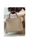 Hermes Kelly Retourne 25 Handmade Bag In Gris Tourterelle Clemence Leather Replica