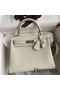 Hermes Kelly Retourne 25 Handmade Bag In Mushroom Clemence Leather Replica