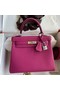 Hermes Kelly Retourne 25 Handmade Bag In Rose Purple Clemence Leather Replica