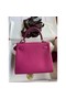Hermes Kelly Retourne 25 Handmade Bag In Rose Purple Clemence Leather Replica