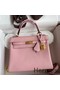 Hermes Kelly Retourne 25 Handmade Bag In Rose Sakura Clemence Leather Replica
