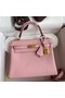Hermes Kelly Retourne 25 Handmade Bag In Rose Sakura Clemence Leather Replica