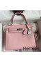 Hermes Kelly Retourne 25 Handmade Bag In Rose Sakura Swift Calfskin Replica