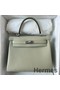 Hermes Kelly Retourne 25 Handmade Bag In Sauge Clemence Leather Replica