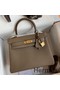 Hermes Kelly Retourne 25 Handmade Bag In Taupe Clemence Leather Replica