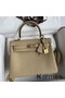 Hermes Kelly Retourne 25 Handmade Bag In Trench Clemence Leather Replica