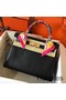 Hermes Kelly Retourne 28 Handmade Bag In Black Swift Calfskin Replica