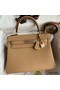 Hermes Kelly Retourne 28 Handmade Bag In Chai Clemence Leather Replica