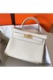 Hermes Kelly Retourne 28 Handmade Bag In Craie Clemence Leather Replica