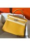 Hermes Kelly Retourne 28 Handmade Bag In Jaune Ambre Clemence Leather Replica