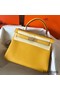 Hermes Kelly Retourne 28 Handmade Bag In Jaune Ambre Clemence Leather Replica