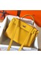 Hermes Kelly Retourne 28 Handmade Bag In Jaune Ambre Clemence Leather Replica