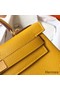 Hermes Kelly Retourne 28 Handmade Bag In Jaune Ambre Clemence Leather Replica