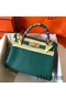 Hermes Kelly Retourne 28 Handmade Bag In Malachite Clemence Leather Replica