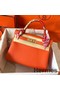 Hermes Kelly Retourne 28 Handmade Bag In Orange Clemence Leather Replica