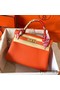 Hermes Kelly Retourne 28 Handmade Bag In Orange Clemence Leather Replica