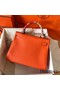 Hermes Kelly Retourne 28 Handmade Bag In Orange Clemence Leather Replica
