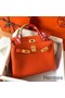 Hermes Kelly Retourne 28 Handmade Bag In Orange Clemence Leather Replica