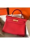 Hermes Kelly Retourne 28 Handmade Bag In Red Clemence Leather Replica