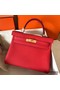 Hermes Kelly Retourne 28 Handmade Bag In Red Clemence Leather Replica