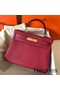 Hermes Kelly Retourne 28 Handmade Bag In Ruby Clemence Leather Replica