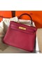 Hermes Kelly Retourne 28 Handmade Bag In Ruby Clemence Leather Replica