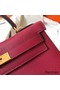 Hermes Kelly Retourne 28 Handmade Bag In Ruby Clemence Leather Replica