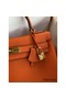 Hermes Kelly Retourne 32 Handmade Bag In Orange Clemence Leather Replica