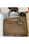 Hermes Kelly Retourne 32 Handmade Bag In Taupe Clemence Leather Replica