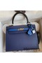Hermes Kelly Sellier 25 Bicolor Bag in Blue Saphir and Blue France Epsom Calfskin Replica