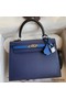 Hermes Kelly Sellier 25 Bicolor Bag in Blue Saphir and Blue France Epsom Calfskin Replica